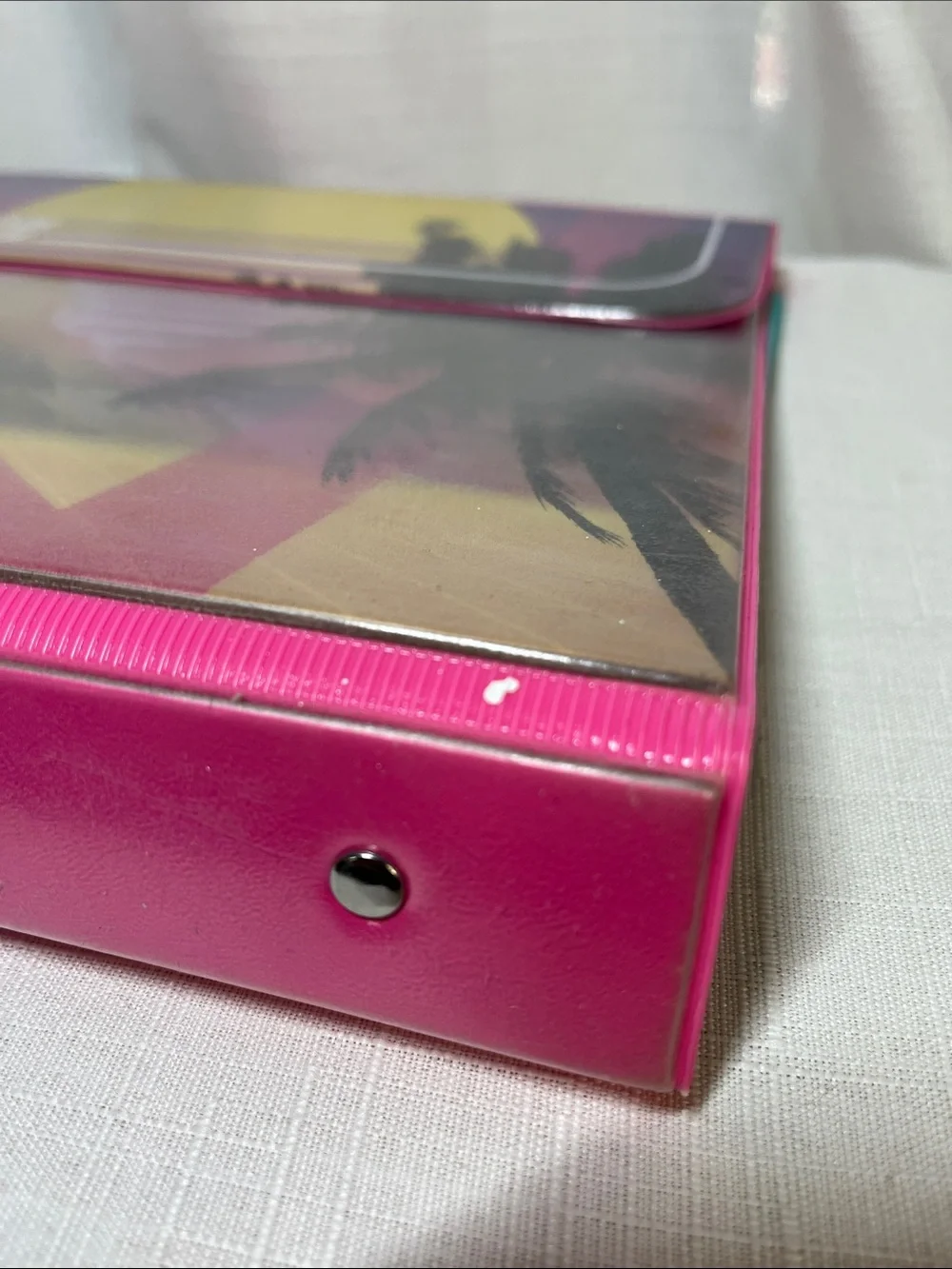 Mead Trapper Keeper Retro 80s Vaporwave Portfolio Binder Pink Neon 3 Ring